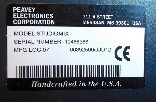 Peavey StudioMix Cakewalk Live/Studio Mixer - Made in USA