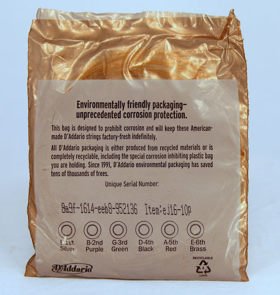 ONE Pack D'Addario EJ16 Phosphor Bronze Light Acoustic Guitar Strings 12 - 53